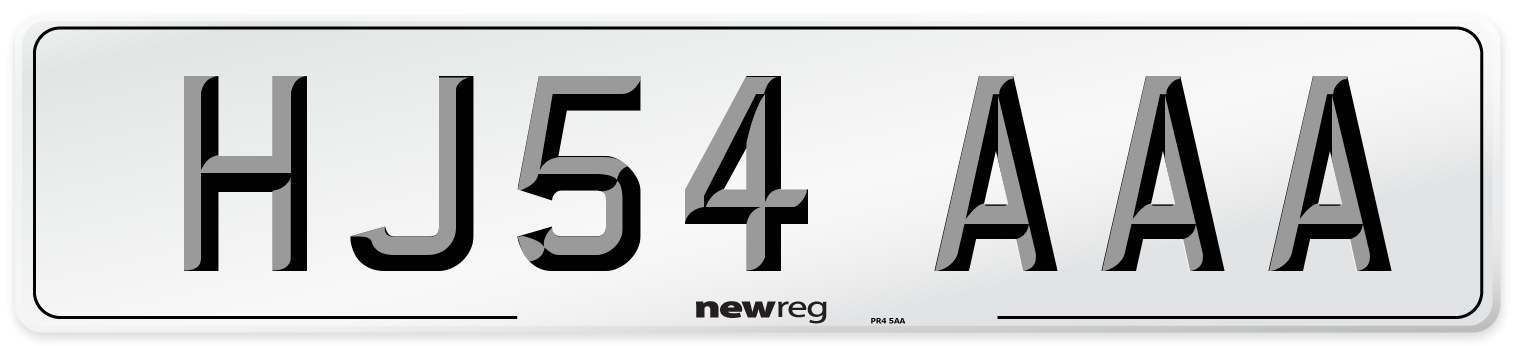 HJ54 AAA Number Plate from New Reg